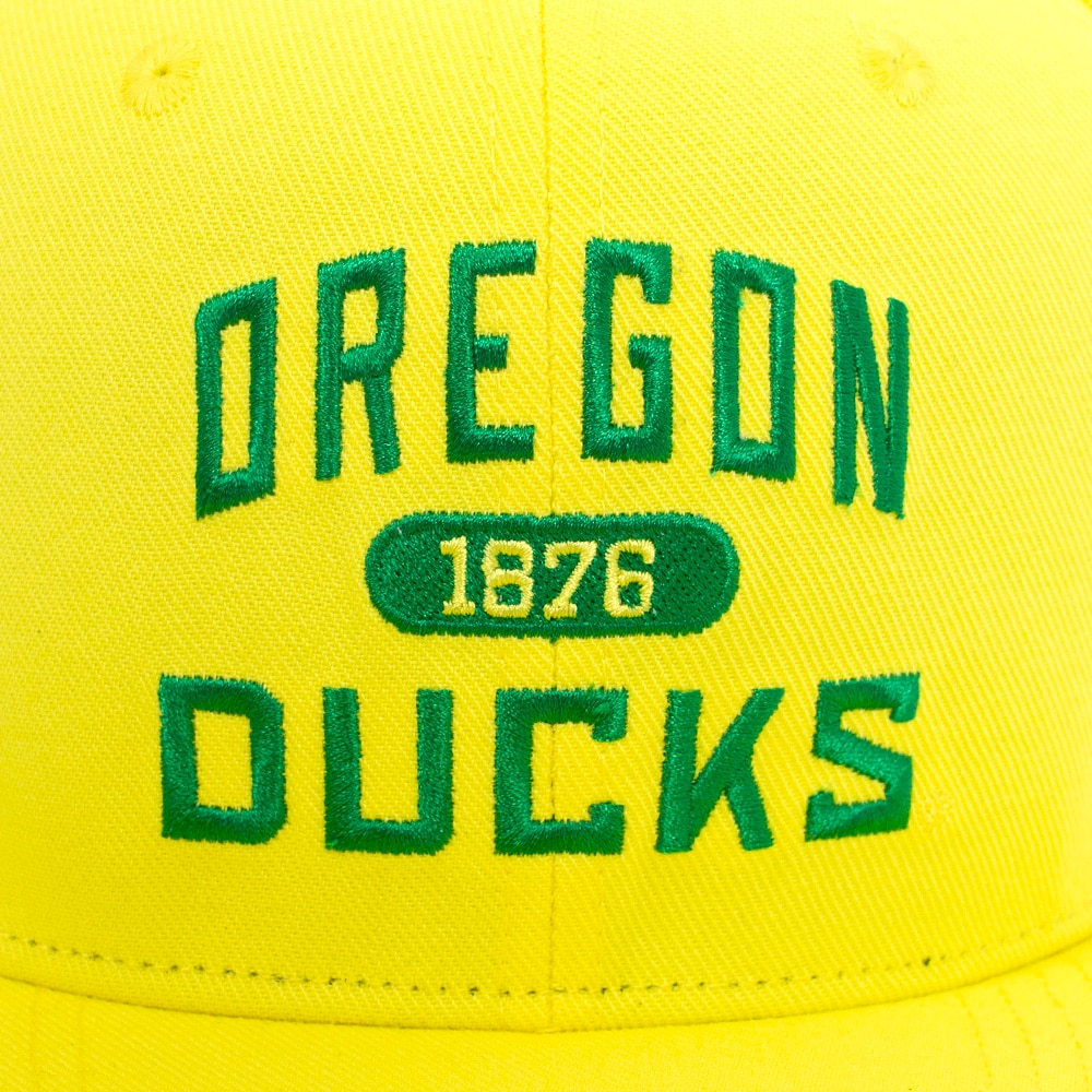 Classic Oregon O, Nike, Yellow, Flatbill, Polyester Blend, Accessories, Unisex, Pro, Square, Pillbox, 1876, Adjustable, Hat, 812076